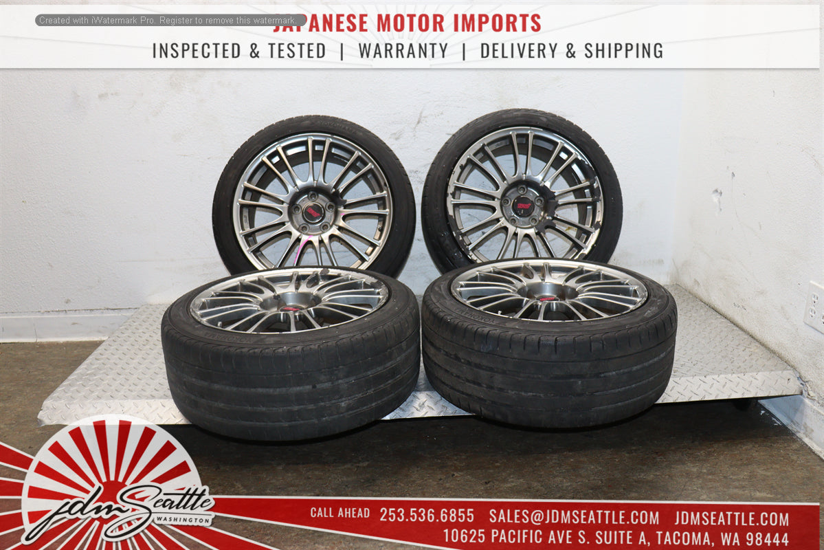 JDM 08-14 SUBARU WRX STI OEM RIMS AND TIRES V10 COMPLETE SET