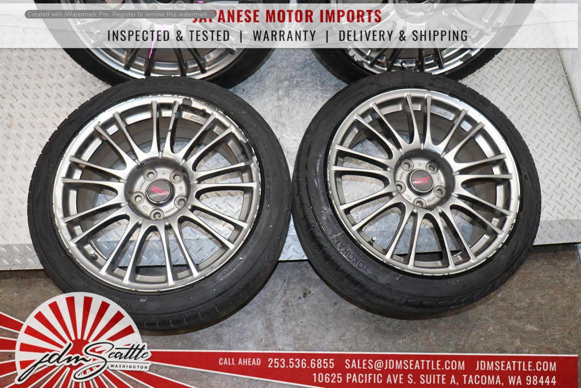 JDM 08-14 SUBARU WRX STI OEM RIMS AND TIRES V10 COMPLETE SET