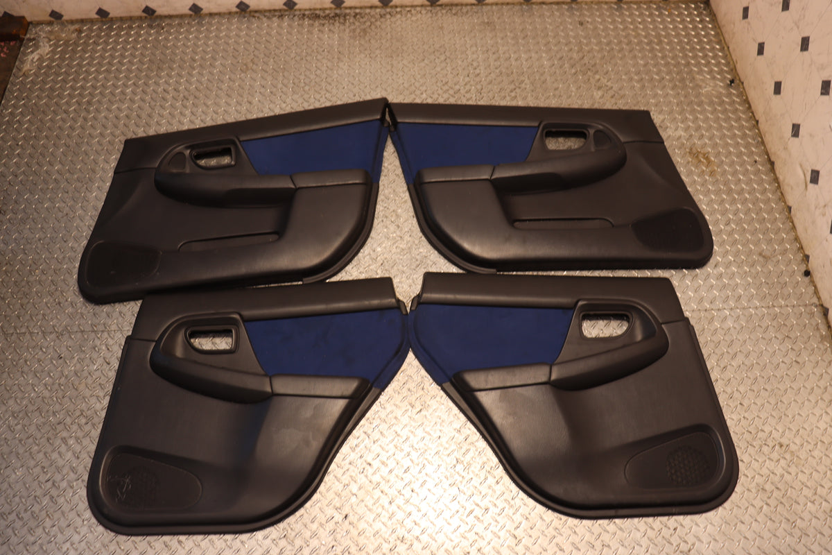 2005 2006 2007 Subaru Impreza WRX STI GD GG Blue Alcantara Door Cards Panels Set of 4 JDM OEM