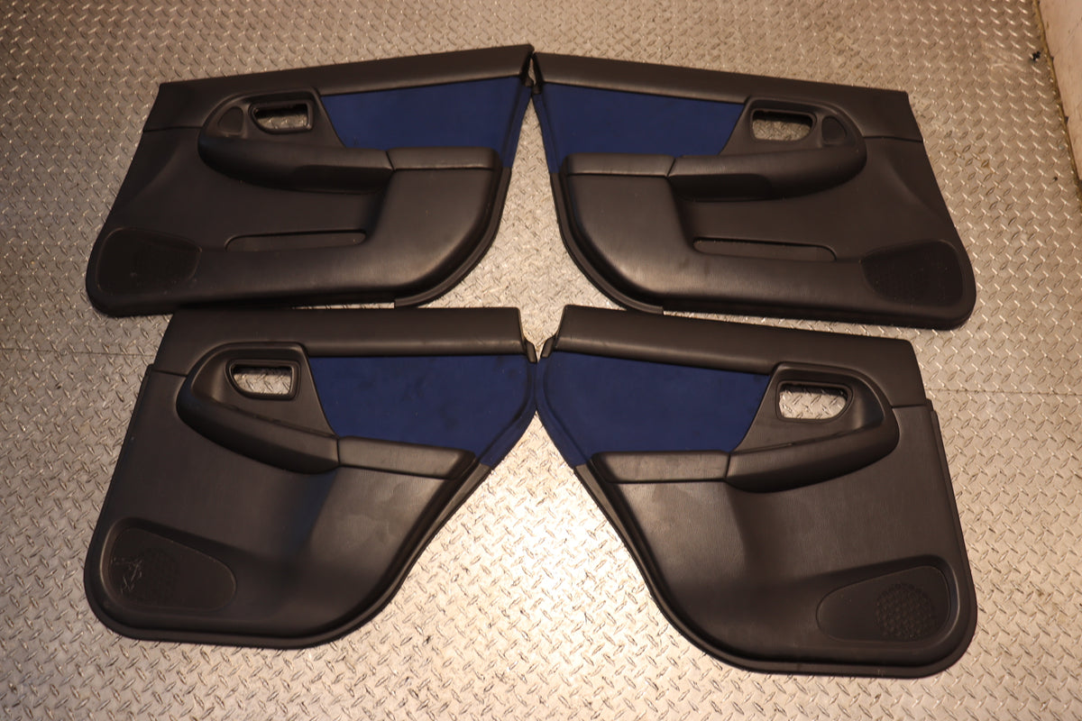 2005 2006 2007 Subaru Impreza WRX STI GD GG Blue Alcantara Door Cards Panels Set of 4 JDM OEM