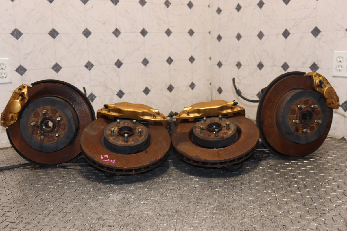 2002 2003 2004 2005 Subaru Impreza WRX STI Gold Brembo Brake Calipers & Rotors Front Rear Set JDM OEM