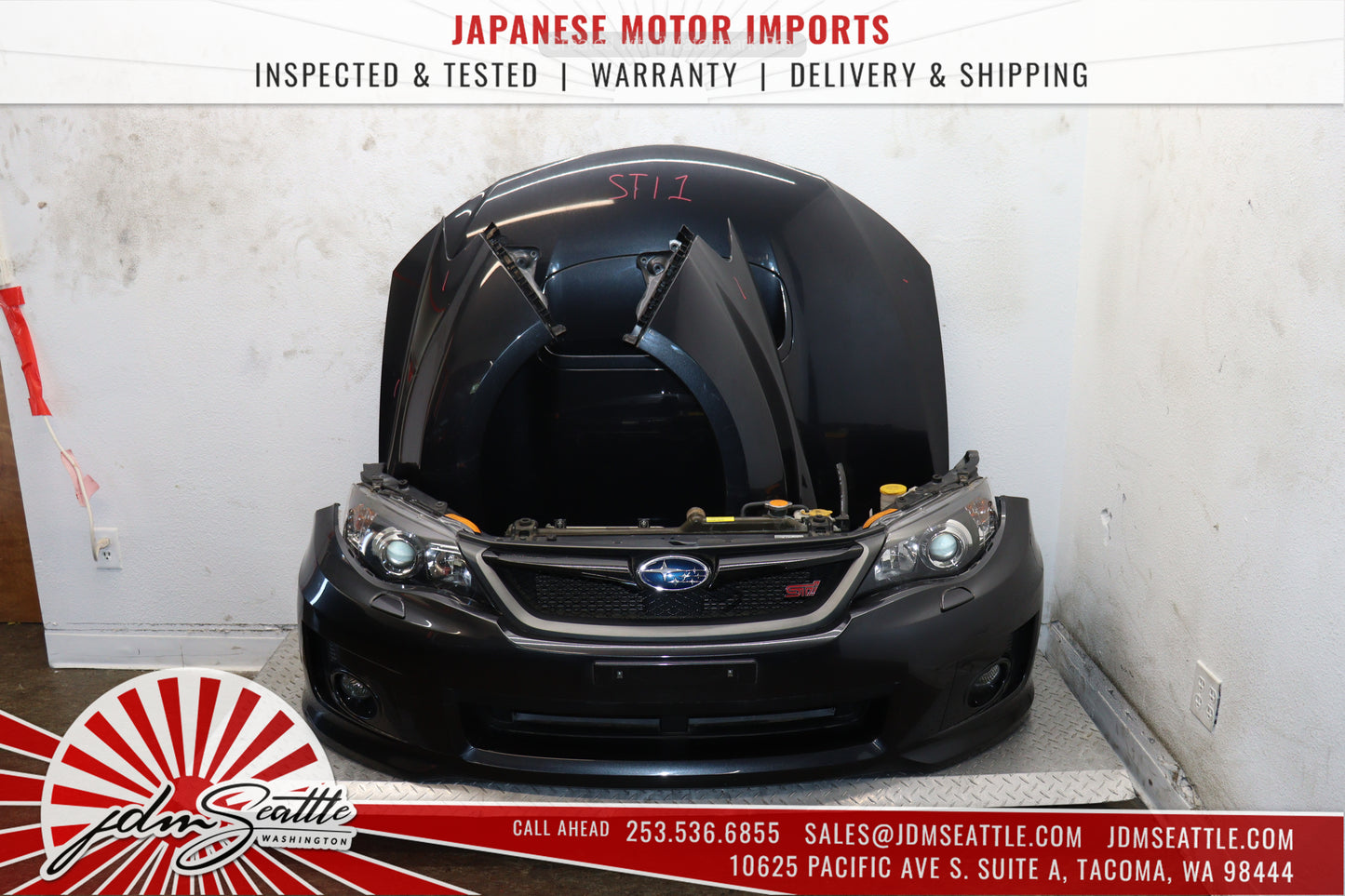 JDM SUBARU WRX STI 08-14 V10 FRONT END CONVERSION NOSE CUT AND SET