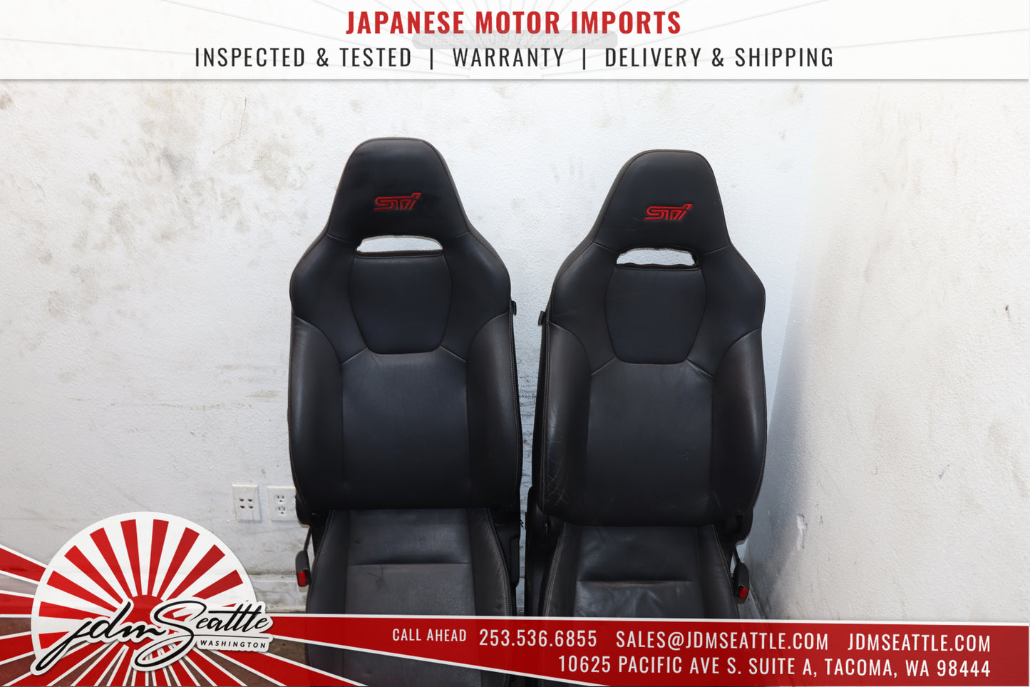 JDM 08-14 SUBARU WRX STI SEATS OEM PREMIUM LEATHER V10 STI SEDAN FRONT & REAR SETS