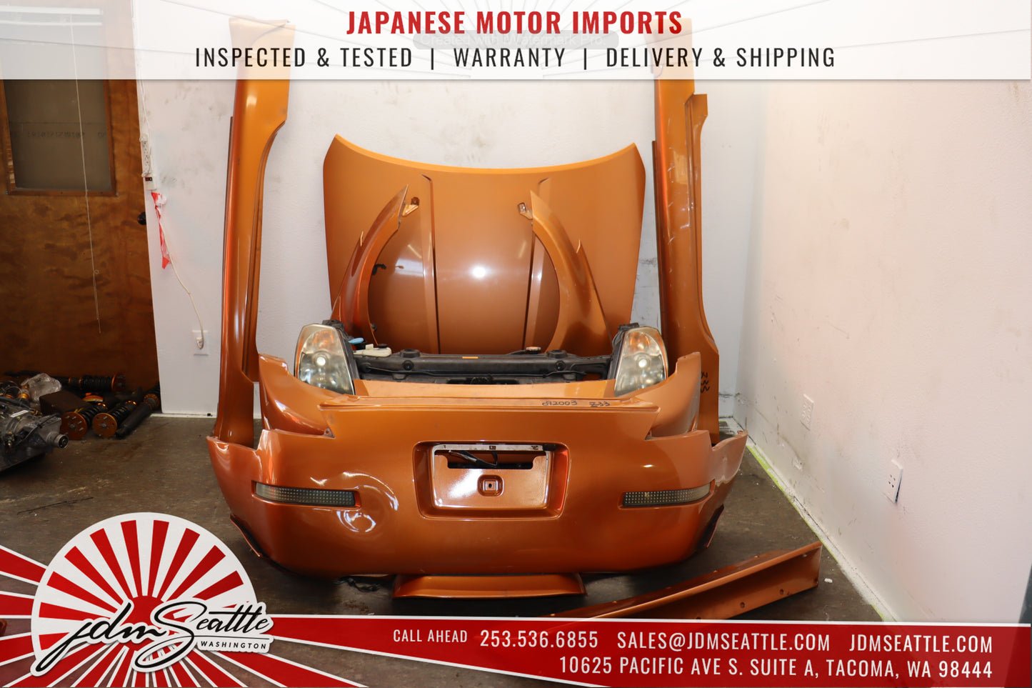 JDM 03-05 NISSAN 350Z/Z33 ORANGE COMPLETE FRONT END CONVERSION MODIFIED BODYKIT