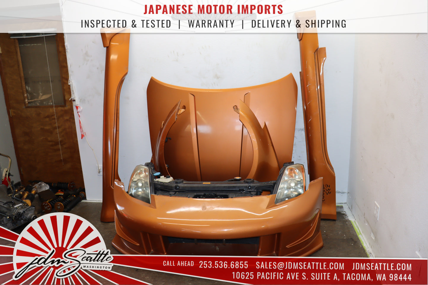 JDM 03-05 NISSAN 350Z/Z33 ORANGE COMPLETE FRONT END CONVERSION MODIFIED BODYKIT
