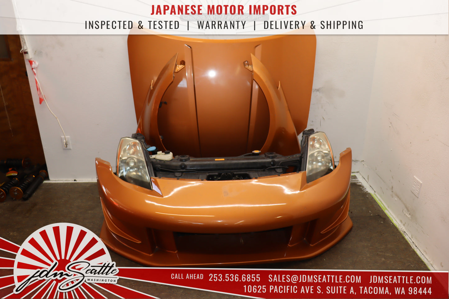 JDM 03-05 NISSAN 350Z/Z33 ORANGE COMPLETE FRONT END CONVERSION MODIFIED BODYKIT