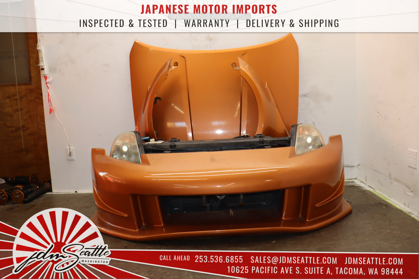 JDM 03-05 NISSAN 350Z/Z33 ORANGE COMPLETE FRONT END CONVERSION MODIFIED BODYKIT