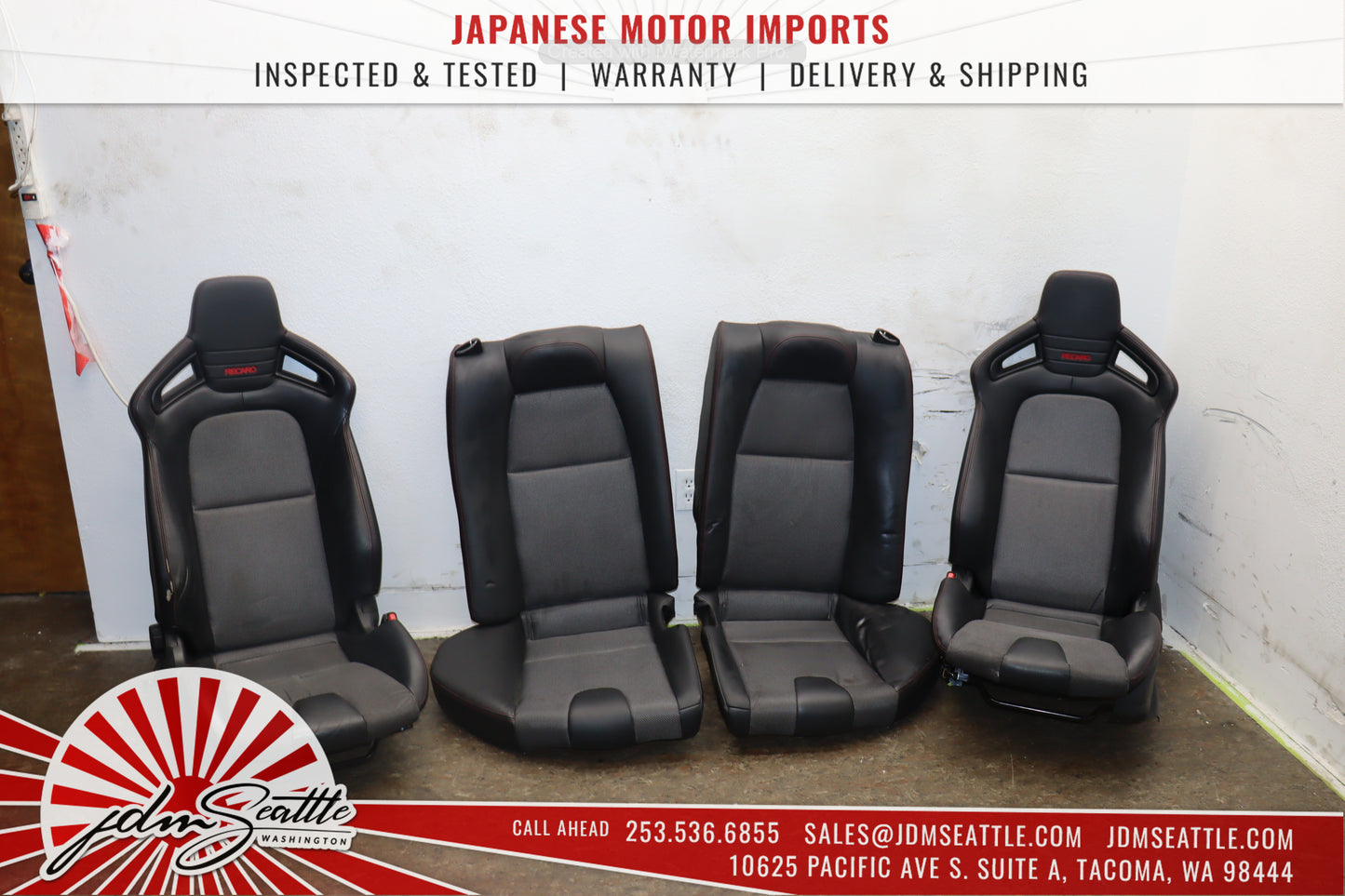 JDM 2003-2011 MAZDA RX8 TYPE-RS SE3P OEM RECARO SEATS FRONT W/RAILS AND REAR