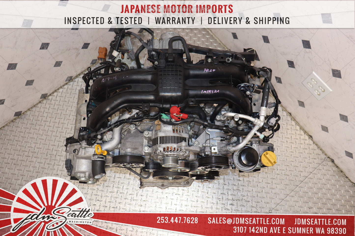 JDM FB20 AVCS ENGINE 12-15 SUBARU XV CROSSTREK 12-15 IMPREZA 2.0L DOHC MOTOR