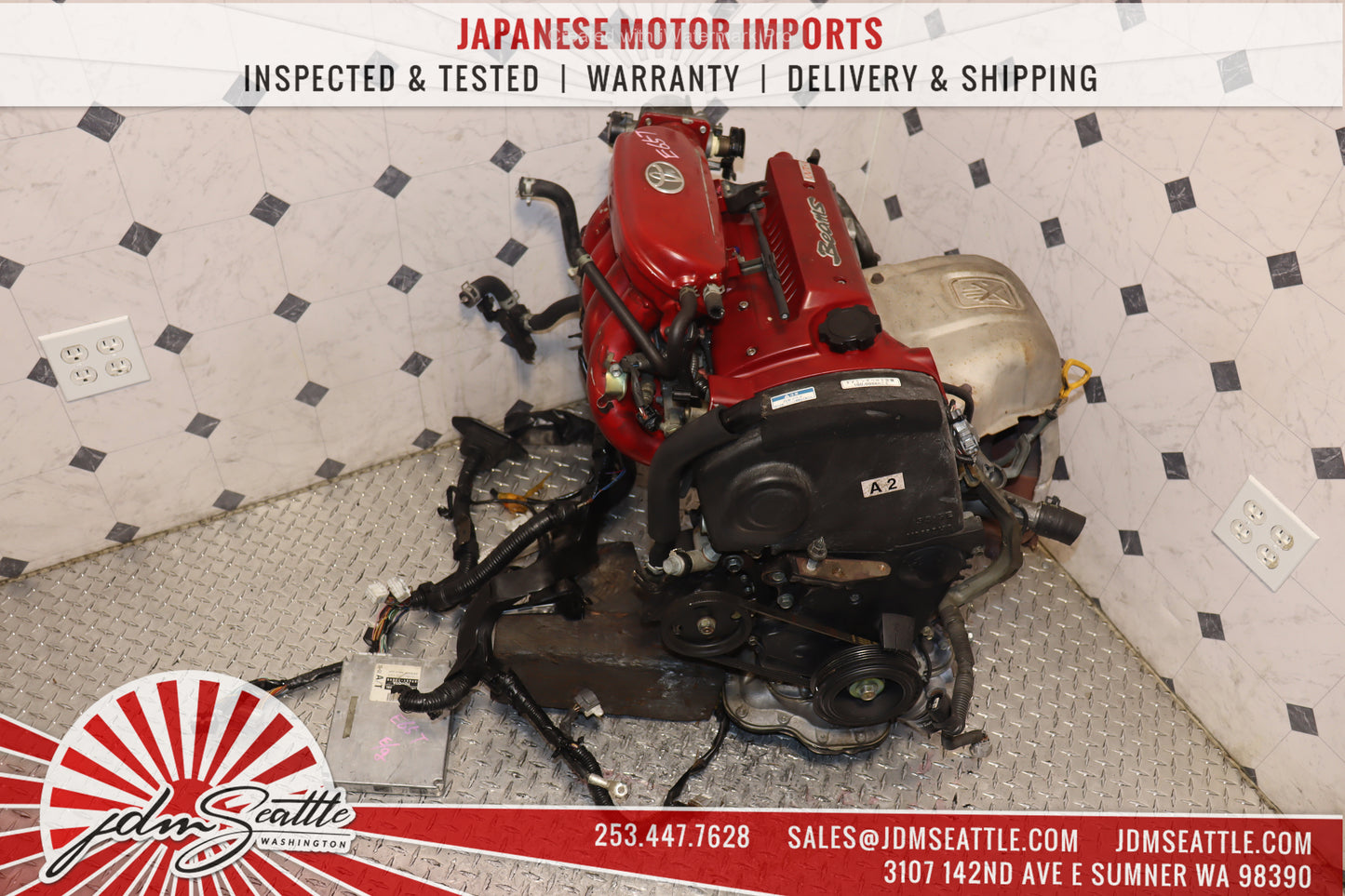 JDM 3SGE MOTOR TOYOTA CELICA SS-III ST202 BEAMS 2.0L VVTI RED TOP ENGINE