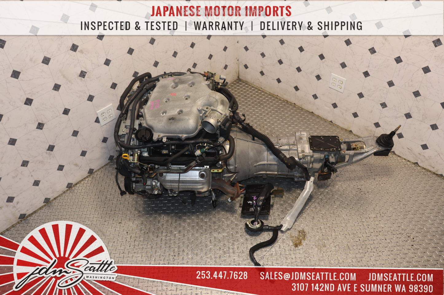 JDM VQ35DE 03-05 Nissan 350Z Infiniti G35 3.5L V6 Non-Revup Engine with 6-Speed Manual Transmission (CD07)