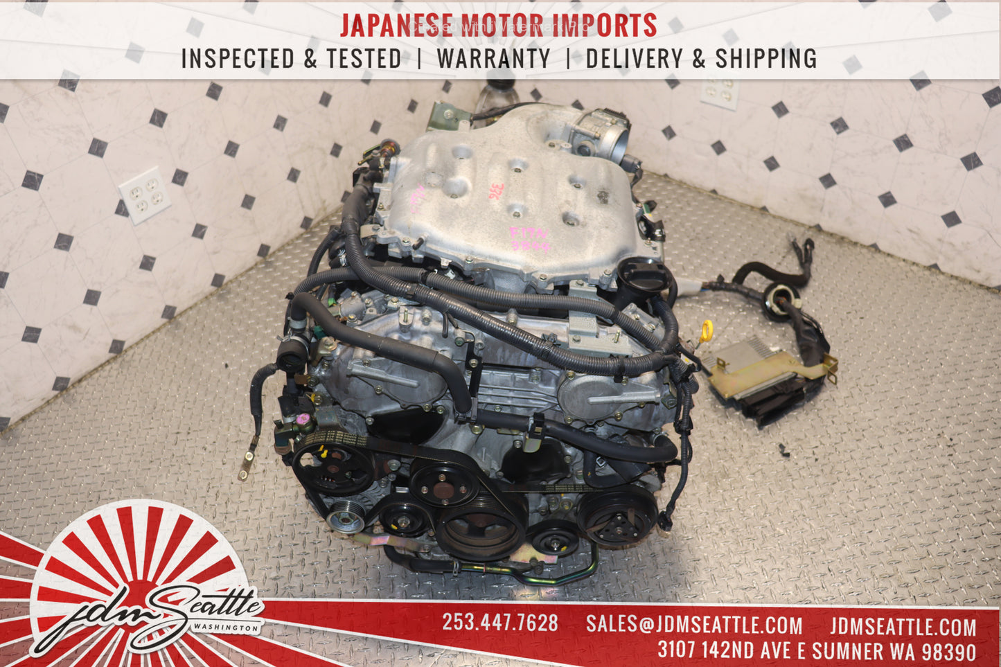 JDM VQ35DE 03-05 Nissan 350Z Infiniti G35 3.5L V6 Non-Revup Engine with 6-Speed Manual Transmission (CD07)