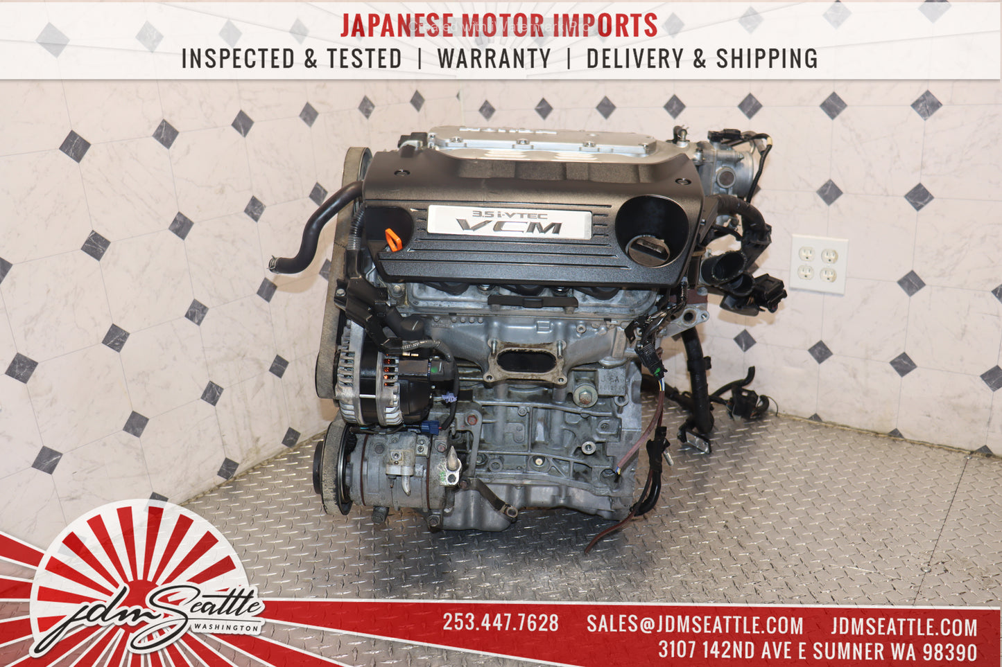 JDM J35A MOTOR 2008 - 2012 HONDA ACCORD / 2008 - 2010 ODYSSEY / 2009 - 2012 PILOT 3.5L VCM IVTEC ENGINE