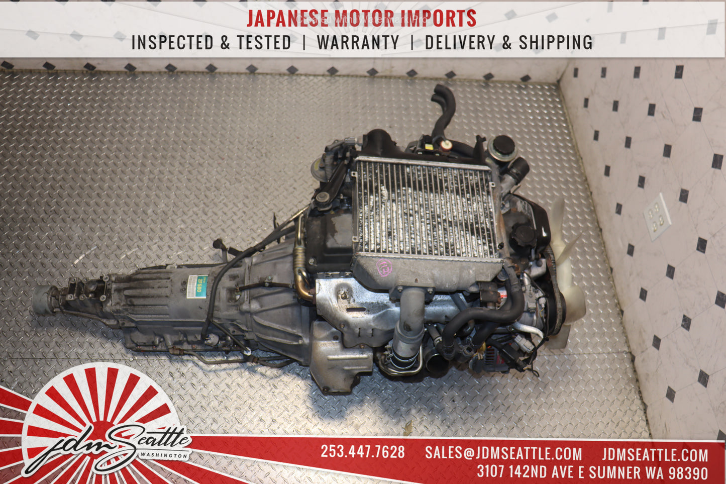 JDM 1KZ-TE MOTOR HILUX SURF 4RUNNER 3.0L TURBO DIESEL ENGINE W/ RWD TRANSMISSION