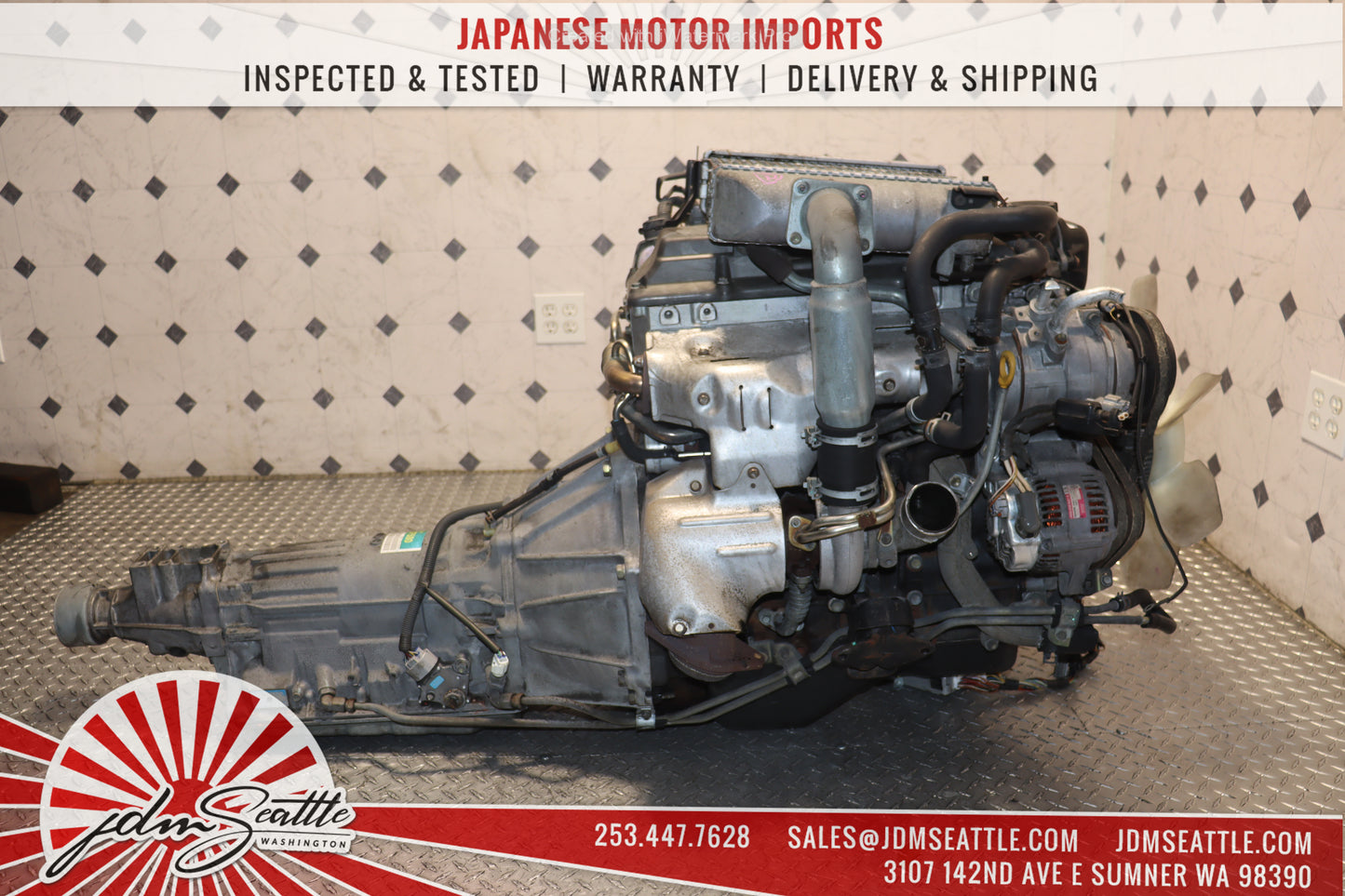 JDM 1KZ-TE MOTOR HILUX SURF 4RUNNER 3.0L TURBO DIESEL ENGINE W/ RWD TRANSMISSION