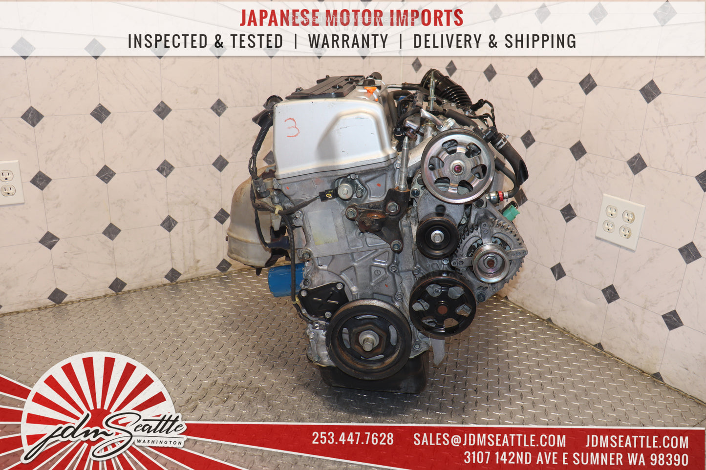 JDM K24A RBB-3 MOTOR 2004- 2008 ACURA TSX 2.4L DOHC IVTEC HIGH COMP 3-LOBE ENGINE