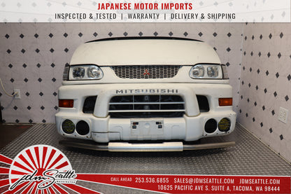JDM 1997-2007 Mitsubishi Delica Front End /  Nose Cut / Front Clip w/ Hood Bumper Lights WHITE