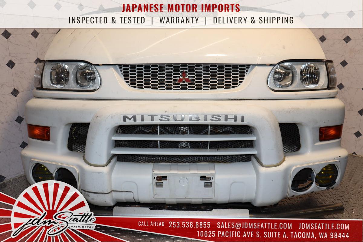 JDM 1997-2007 Mitsubishi Delica Front End /  Nose Cut / Front Clip w/ Hood Bumper Lights WHITE