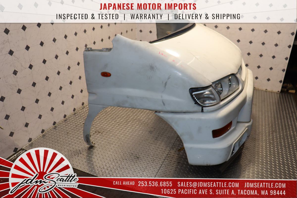 JDM 1997-2007 Mitsubishi Delica Front End /  Nose Cut / Front Clip w/ Hood Bumper Lights WHITE