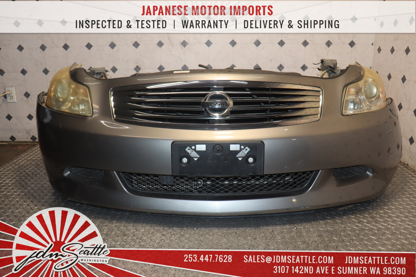 JDM NISSAN SKYLINE 350GT / 2007 2008 INFINITI G35 / 2009 INFINITI G37 SEDAN COMPLETE FRONT END NOSE CUT CONVERSION