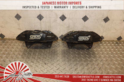 JDM 2008 - 2014 SUBARU IMPREZA WRX STI 4 POT PISTON BREMBO BIG BRAKE CALIPERS PAIR GRB GVF