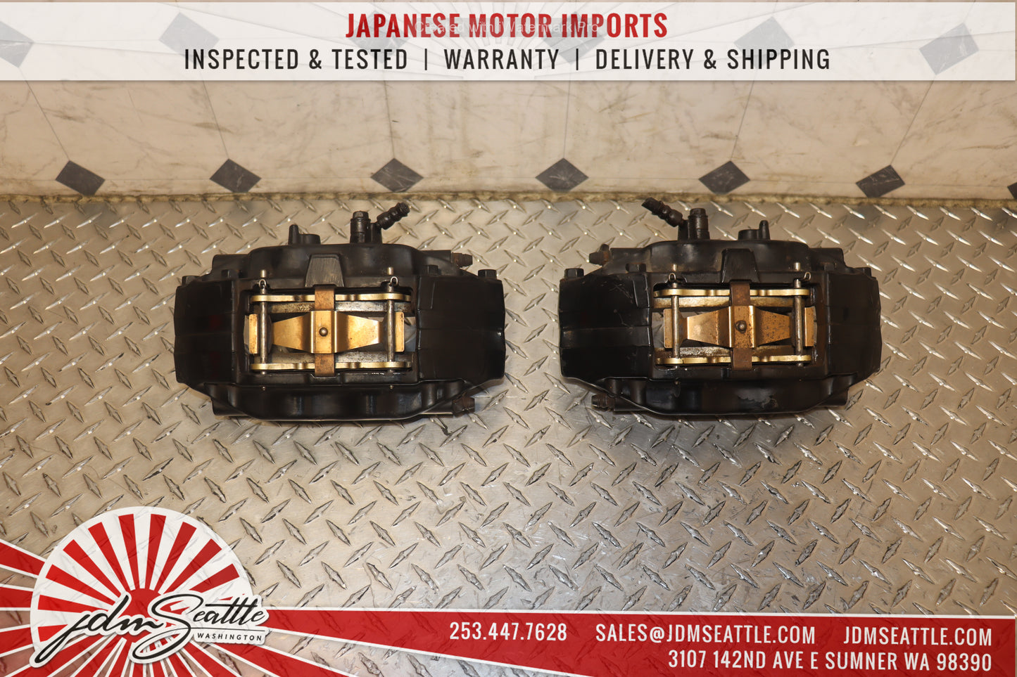 JDM 2008 - 2014 SUBARU IMPREZA WRX STI 4 POT PISTON BREMBO BIG BRAKE CALIPERS PAIR GRB GVF