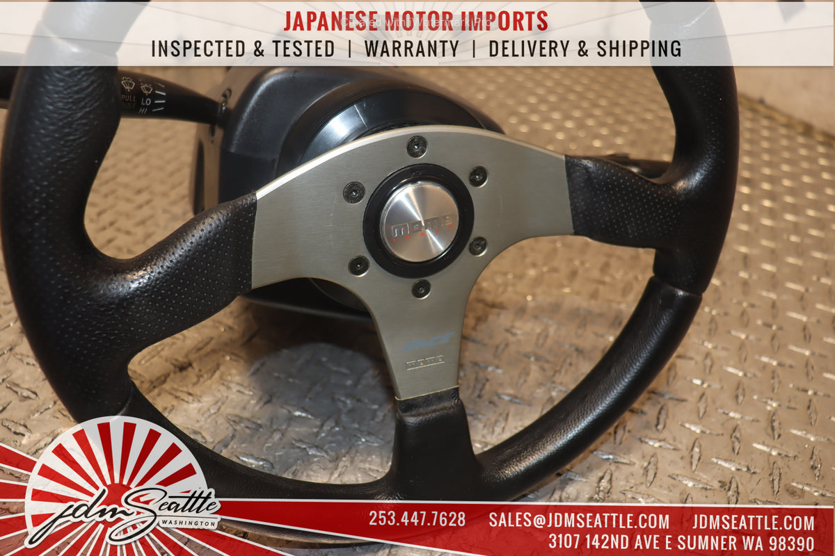 JDM Subaru Impreza WRX STI GC8 Momo Motorsports Race Steering Wheel w/ Column