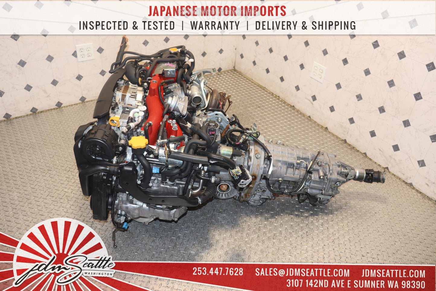 JDM EJ207 2008 - 2014 SUBARU IMPREZA WRX STI 2.0L DOHC V10 SPEC C VF49 TWIN SCROLL TURBO ENGINE W/ 6 SPEED MANUAL TRANSMISSION