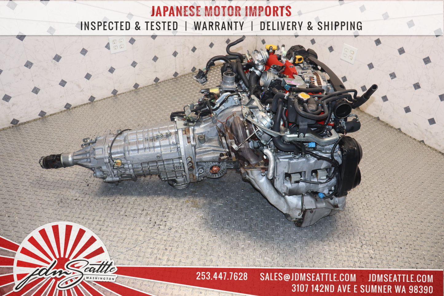 JDM EJ207 2008 - 2014 SUBARU IMPREZA WRX STI 2.0L DOHC V10 SPEC C VF49 TWIN SCROLL TURBO ENGINE W/ 6 SPEED MANUAL TRANSMISSION