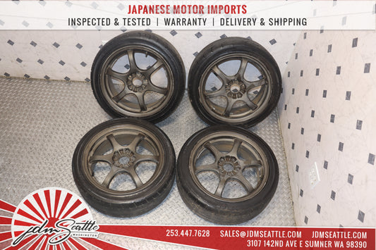 JDM MONZA WHEELS SET OF 4 / 215/45R17 / 5X100 / 17X7JJ PRICE IS FOR RIMS TIRES ARE INCLUDED