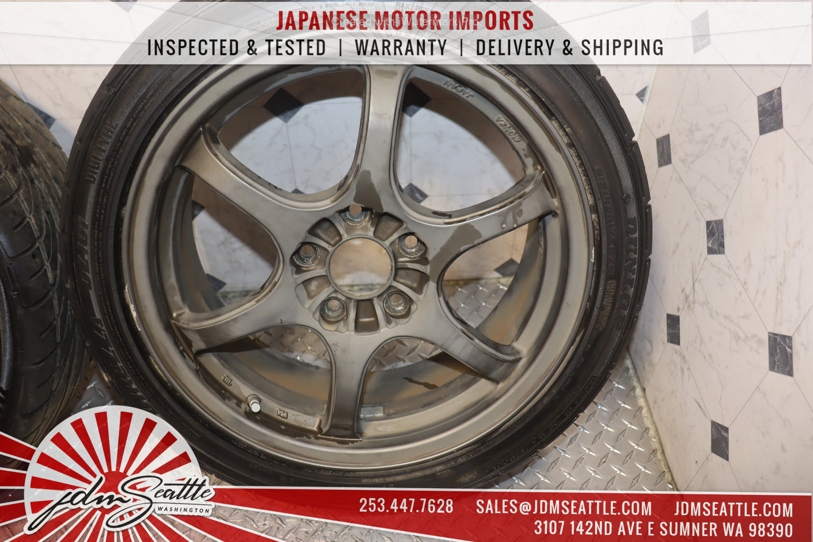 JDM MONZA WHEELS SET OF 4 / 215/45R17 / 5X100 / 17X7JJ PRICE IS FOR RIMS TIRES ARE INCLUDED