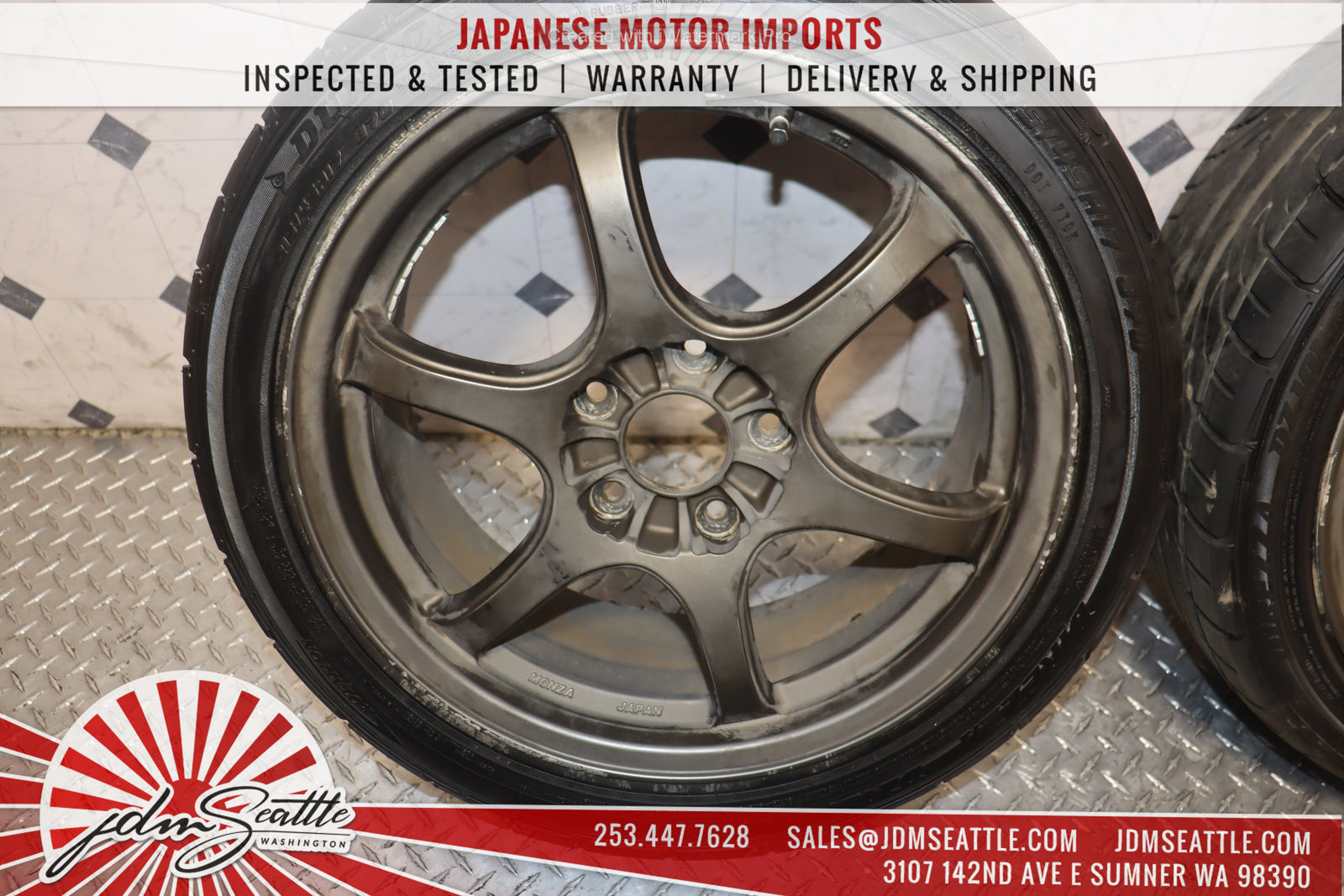 JDM MONZA WHEELS SET OF 4 / 215/45R17 / 5X100 / 17X7JJ PRICE IS FOR RIMS TIRES ARE INCLUDED