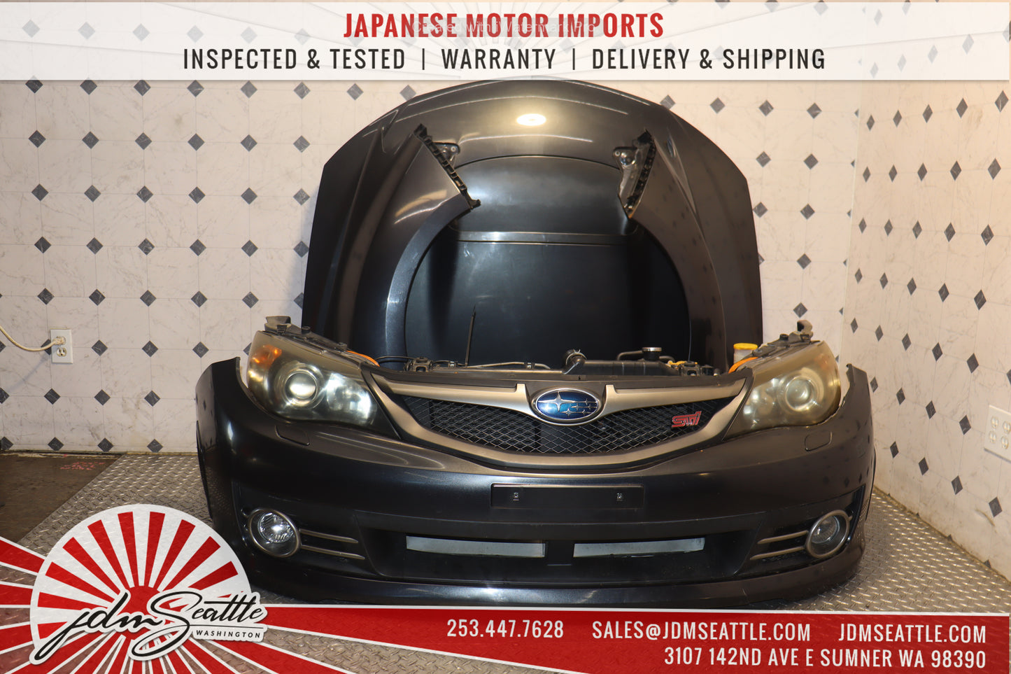 JDM 2008 - 2014 SUBARU IMPREZA WRX STI GRB V10 COMPLETE FRONT END NOSE CUT