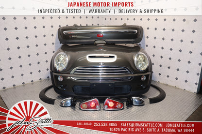 JDM 02-06 MINI COOPER COMPLETE FRONT END CONVERSION NOSE CUT FRONT CLIP GRAY