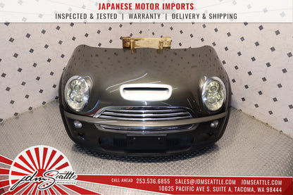 JDM 02-06 MINI COOPER COMPLETE FRONT END CONVERSION NOSE CUT FRONT CLIP GRAY