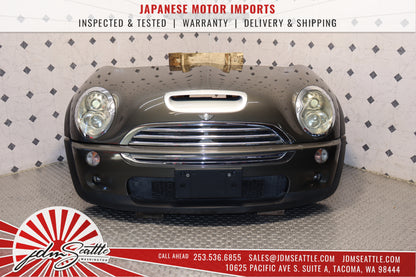 JDM 02-06 MINI COOPER COMPLETE FRONT END CONVERSION NOSE CUT FRONT CLIP GRAY