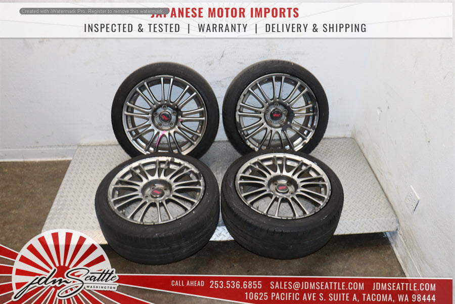 JDM 08-14 SUBARU WRX STI OEM RIMS AND TIRES V10 COMPLETE SET