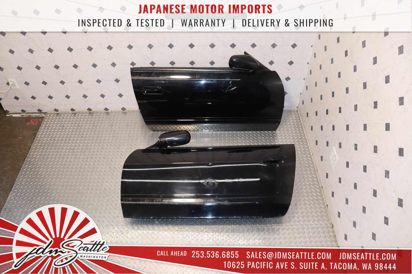 JDM RHD NISSAN S13 180SX DOORS w/ INTERIOR PANELS SIDE MIRRORS SWITCHES COMPLETE