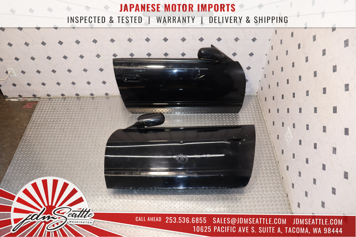JDM RHD NISSAN S13 180SX DOORS w/ INTERIOR PANELS SIDE MIRRORS SWITCHES COMPLETE