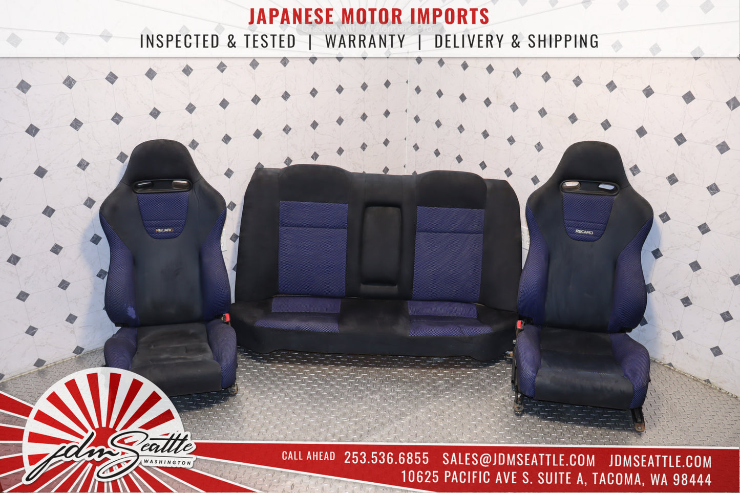 JDM 1998 MITSUBISHI EVOLUTION V FRONT & REAR RECARO SEAT SET OEM EVO 5
