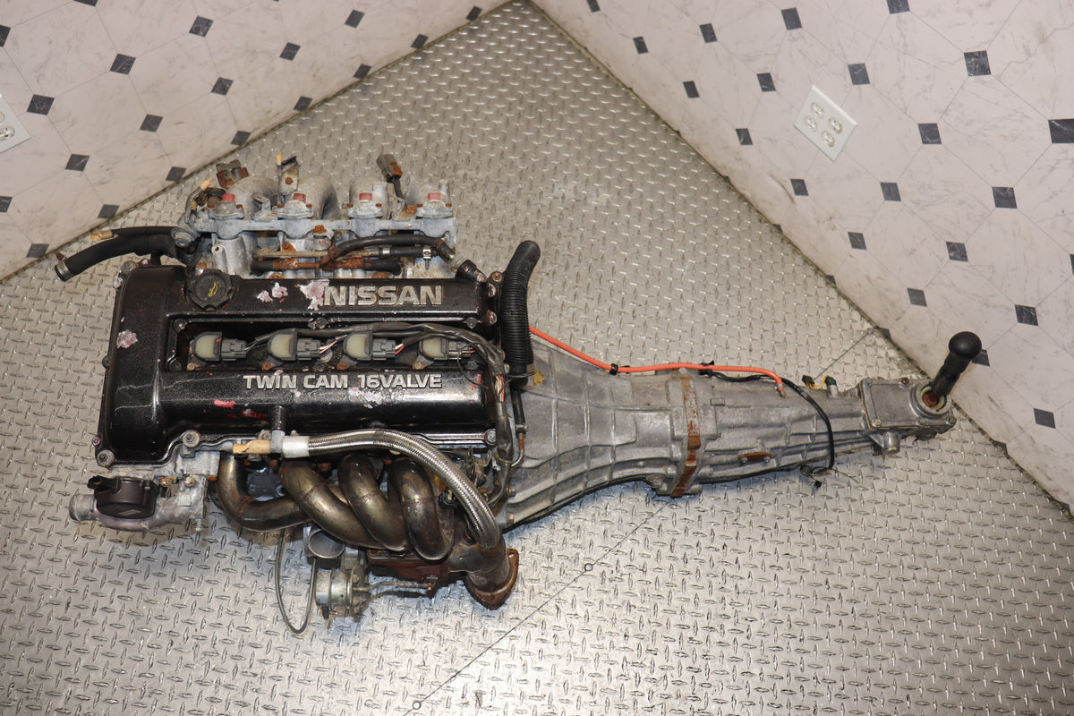Nissan Silvia S13 SR20DET Red Top 2.0L Turbo Engine & 5 Speed Manual RWD Transmission Swap JDM