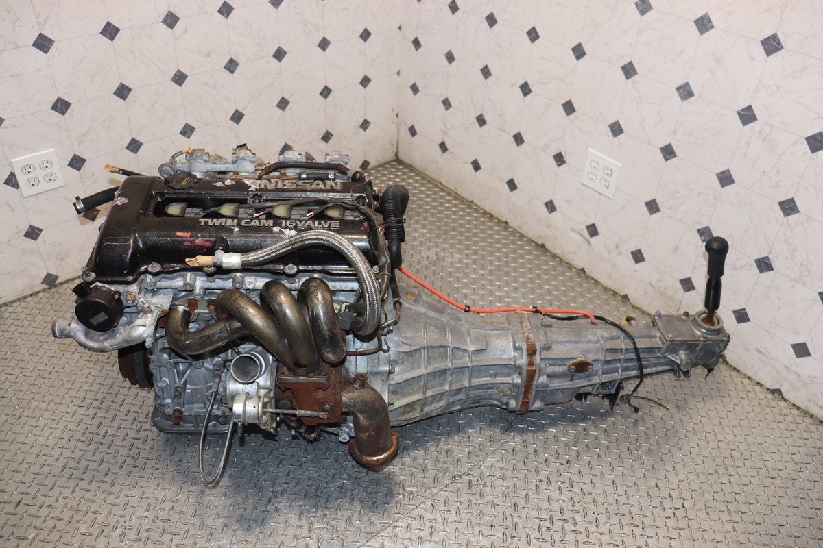 Nissan Silvia S13 SR20DET Red Top 2.0L Turbo Engine & 5 Speed Manual RWD Transmission Swap JDM