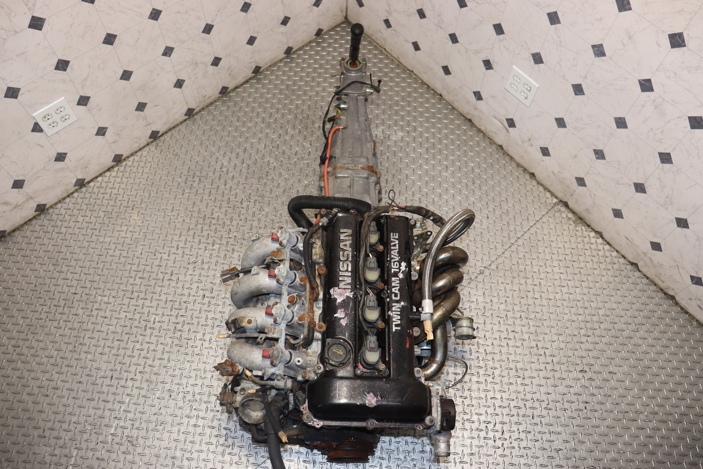 Nissan Silvia S13 SR20DET Red Top 2.0L Turbo Engine & 5 Speed Manual RWD Transmission Swap JDM