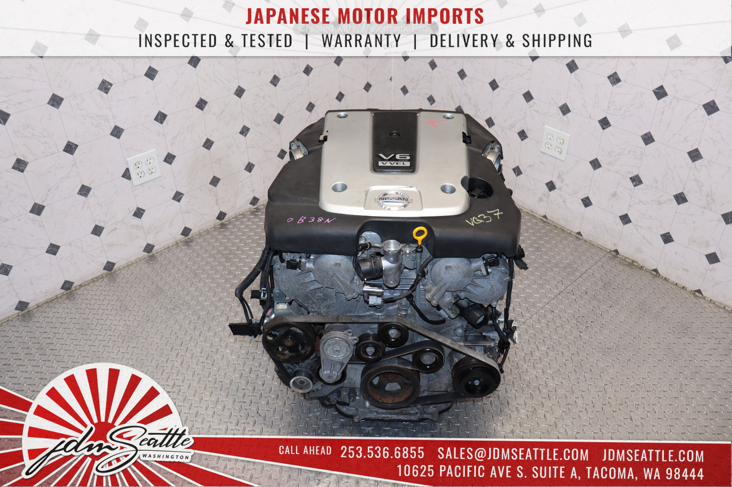 JDM VQ37HR ENGINE 09-13 NISSAN 370Z, 09-17 INFINITI G37, 11-13 M37 VVEL VQ37 3.7L HIGH REV MOTOR