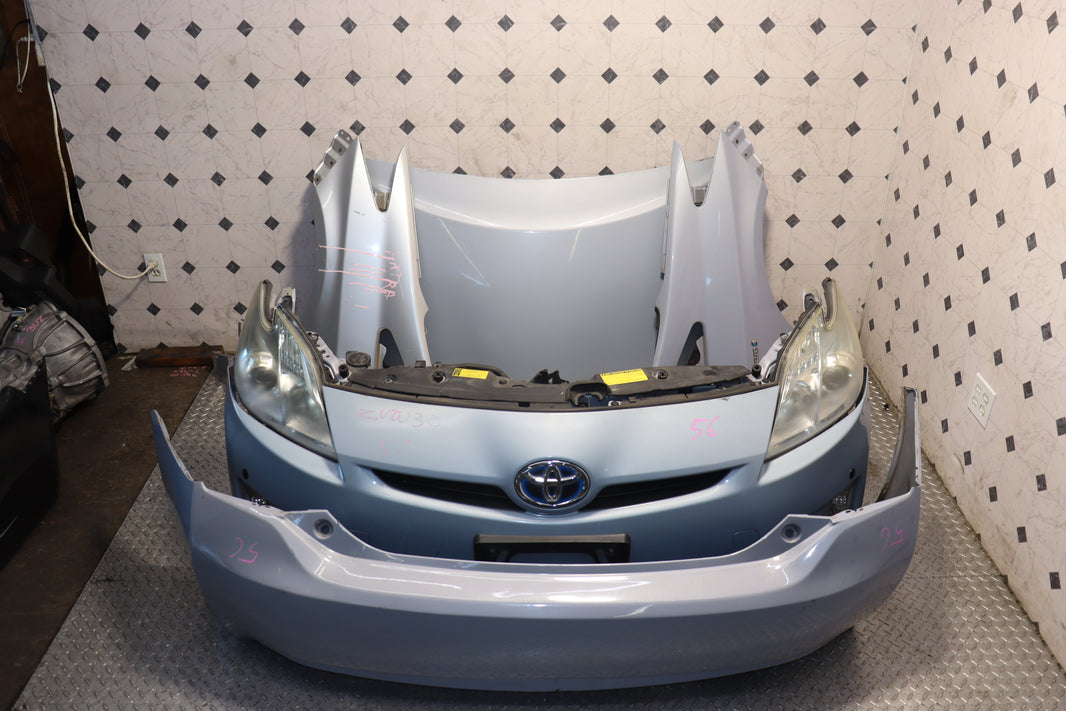 2010-2015 Toyota Prius JDM Front End Nose Cut Conversion Assembly Blue Hood Fenders OEM