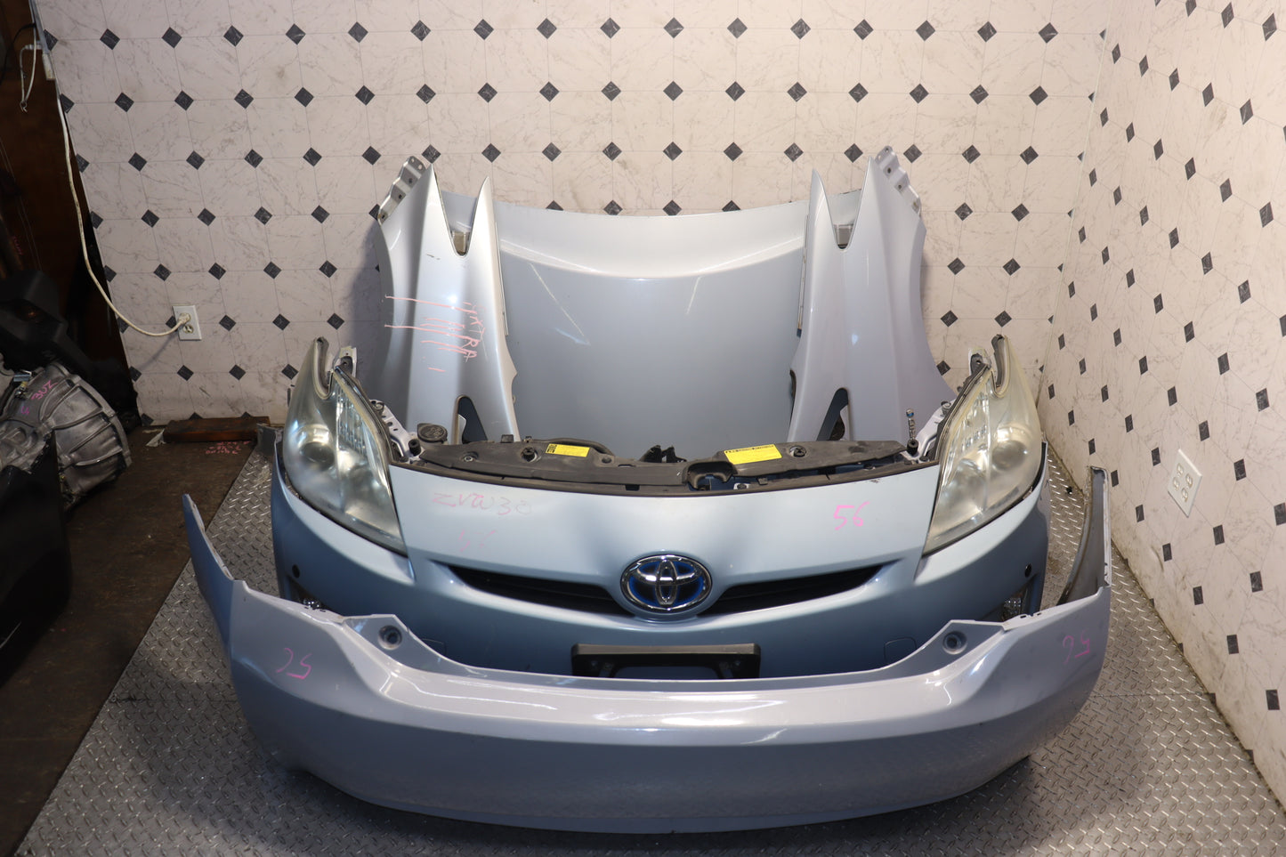 2010 2011 2012 2013 2014 2015 Toyota Prius Blue Front End Nose Cut Hood Fenders Conversion Assembly JDM OEM