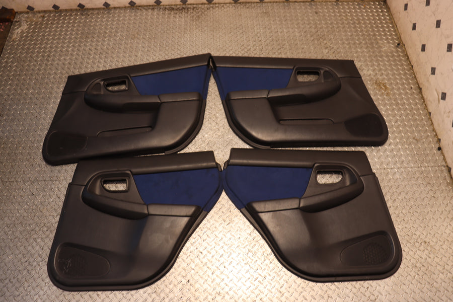 2005 2006 2007 Subaru Impreza WRX STI GD GG Blue Alcantara Door Cards Panels Set of 4 JDM OEM
