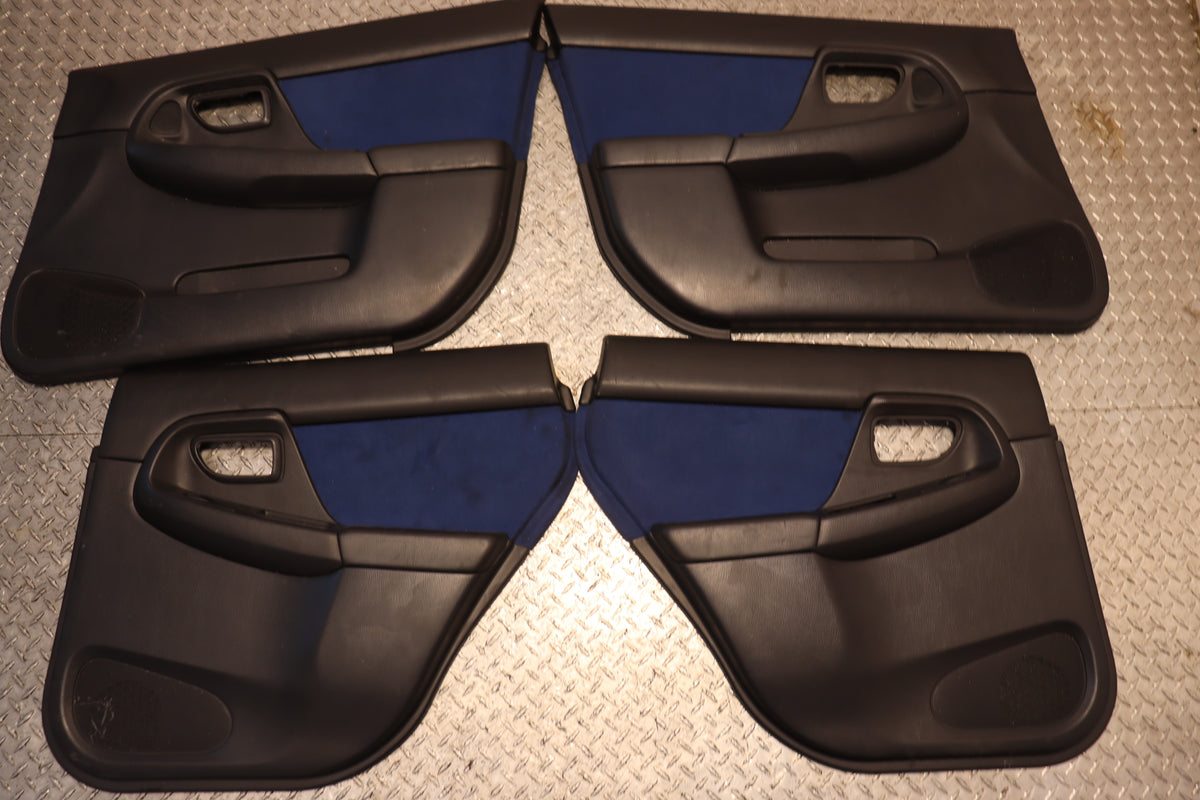 2005 2006 2007 Subaru Impreza WRX STI GD GG Blue Alcantara Door Cards Panels Set of 4 JDM OEM