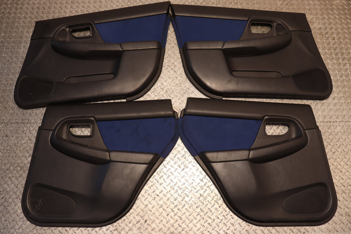 2005 2006 2007 Subaru Impreza WRX STI GD GG Blue Alcantara Door Cards Panels Set of 4 JDM OEM