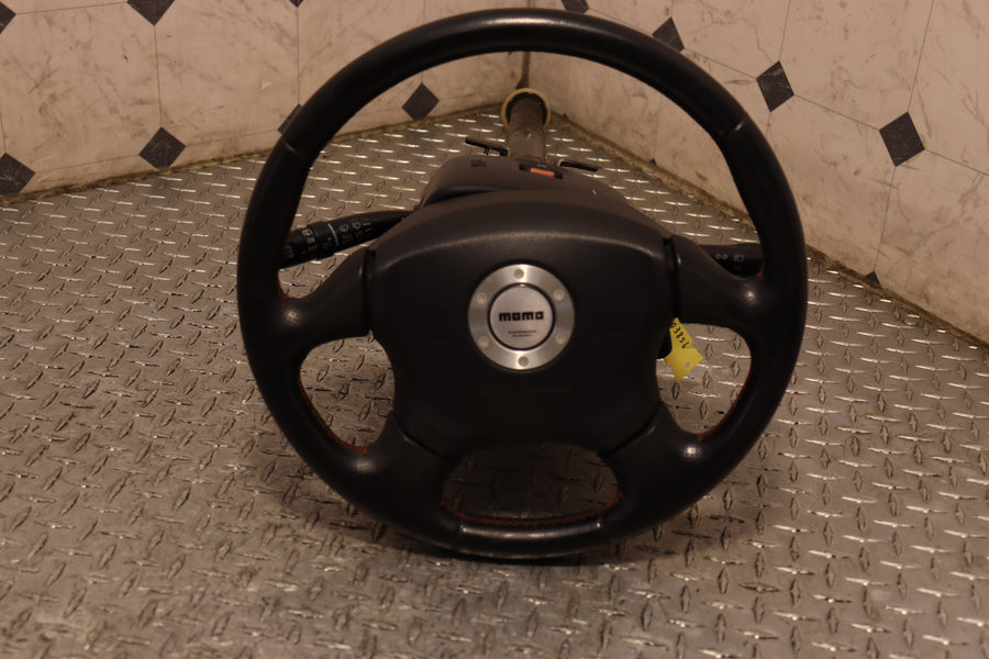 2002 2003 2004 2005 2006 2007 Subaru Impreza WRX STI GD GG Momo Leather Steering Wheel & Airbag JDM OEM
